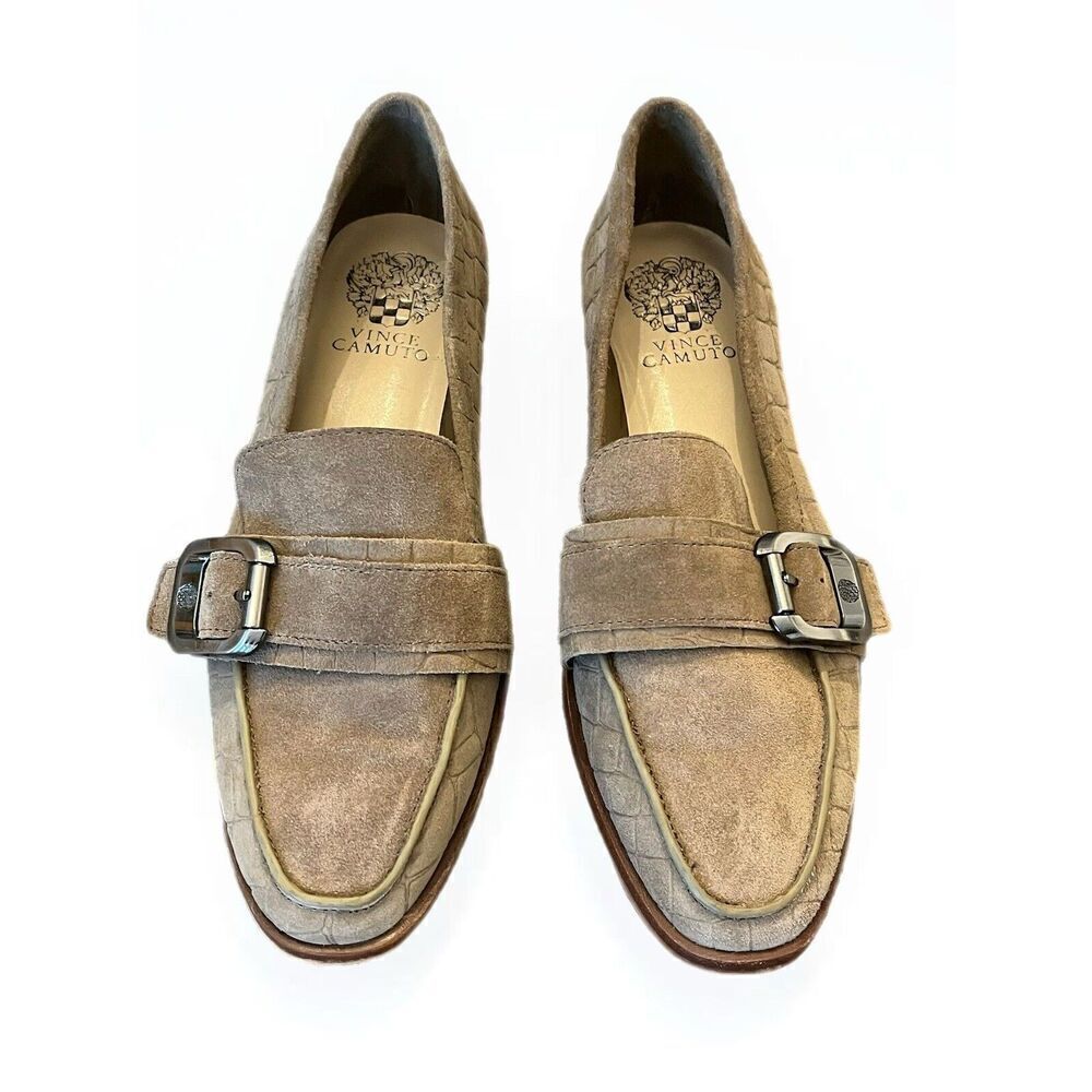Vince Camuto Women's Cenkanda Buckle Loafers Size 8M Wild Mushroom